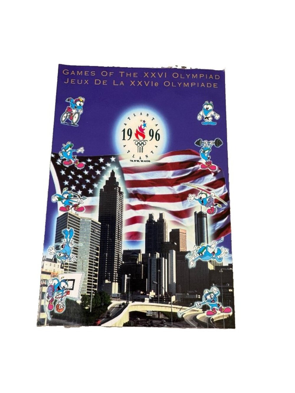 Vintage XXVI Olympiad Games Atlanta 1996 Large Unused Postcard 1993 Olympics ATL